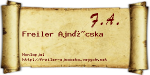 Freiler Ajnácska névjegykártya
